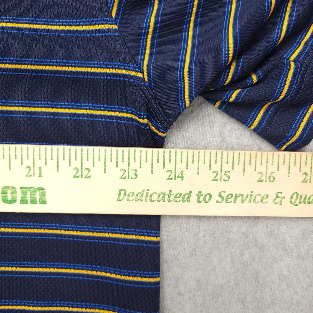 Nike Golf Fitr-Dri Men's Polo Shirt Size XLNavy Blue‎ Yellow Stripe Mesh Panels